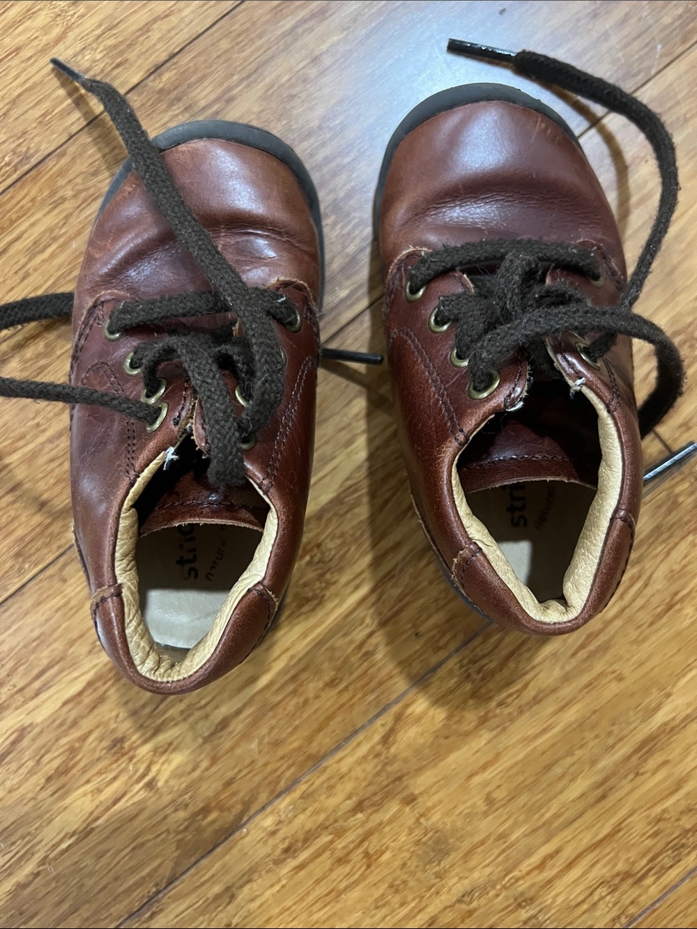 Stride Rite Brown Toddler Leather Lace-Up Boots